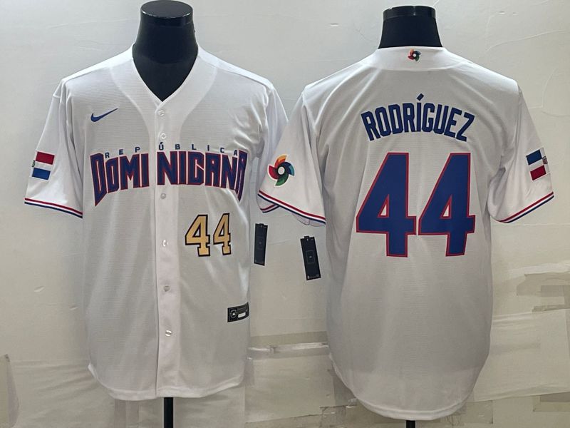 Men 2023 World Cub #44 Rodricuez White Nike MLB Jersey2